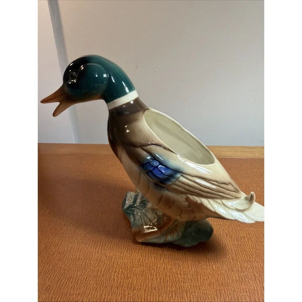 Royal Copley Mallard Duck Pottery Planter, Vintage